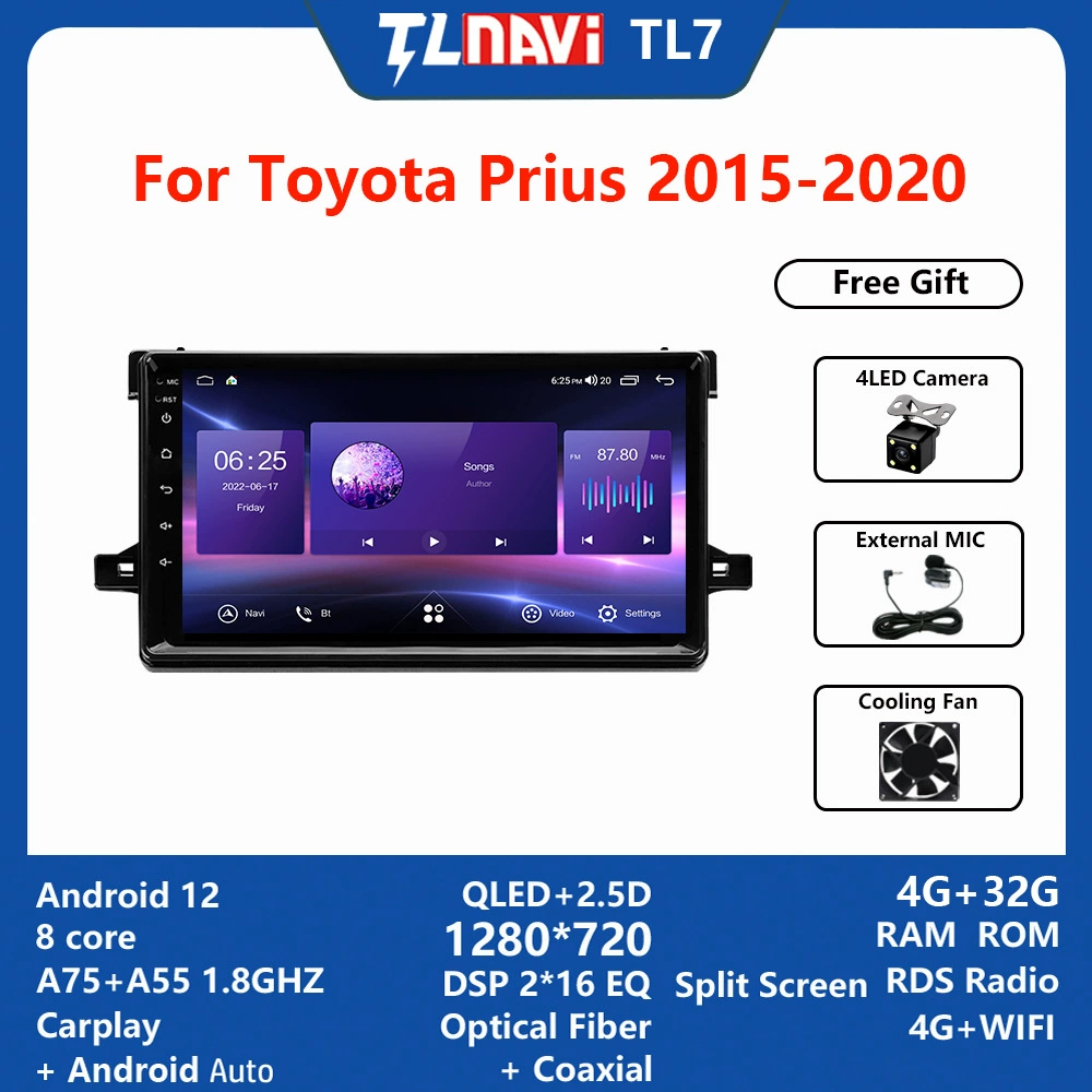 Подходит для Toyota Prius 2014--2019 автомобиль 4G полная сеть Android большой экран навигатор