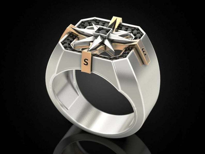 Bague chevalière vintage pour homme, en acier titane de haute qualité, hypoallergénique, résistante au ternissement et adaptée à un usage quotidien. Elle apporte une touche intemporelle._voghion.com