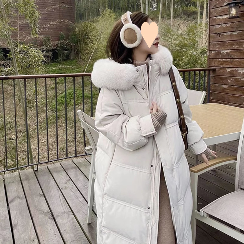 통나무 우유 살구 (진짜 여우 모피 칼라)