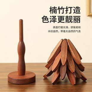 ✅ Solid Wood Insulation Mat, Placemat, Anti-Scalding Mat, One Tree Household High Temperature Resistant Table Mat, Pot Mat, Coaster, Casserole Mat