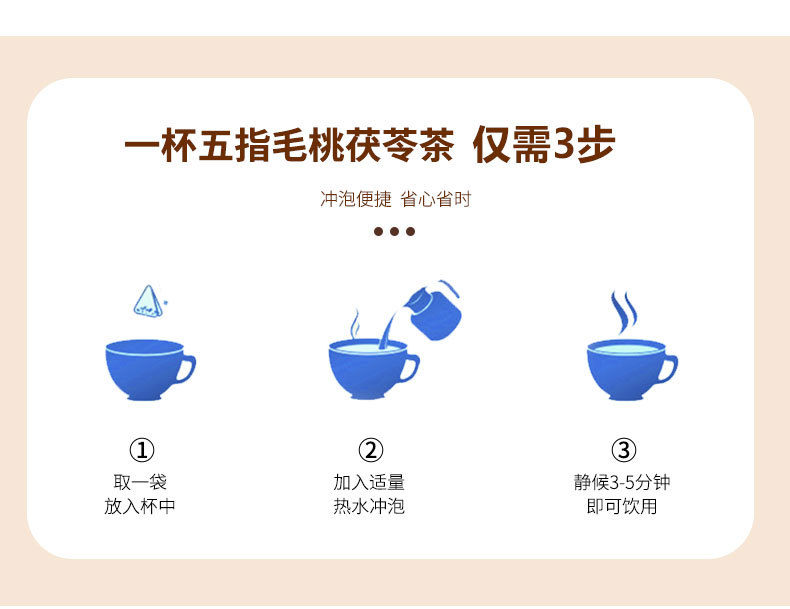 Wuzhi Maotao Fuling Tea Triangle Tea Bags 100 Count Hairy Fig Poria Coix Herbal Infusion quality and texture