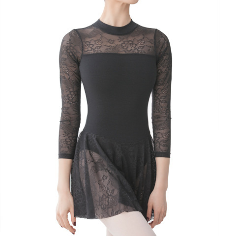 Balerle Adult Long-Sleeve Ballet Practice Suit Gym Suit Figure Suit Dance Performance Suit Art Exam Suit One-Piece Suit