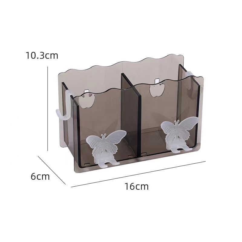 Estante Caja de almacenamiento sin perforación Taza de enjuague bucal montada en la pared Estante de pared Caja de almacenamiento multifuncional para baño de plástico