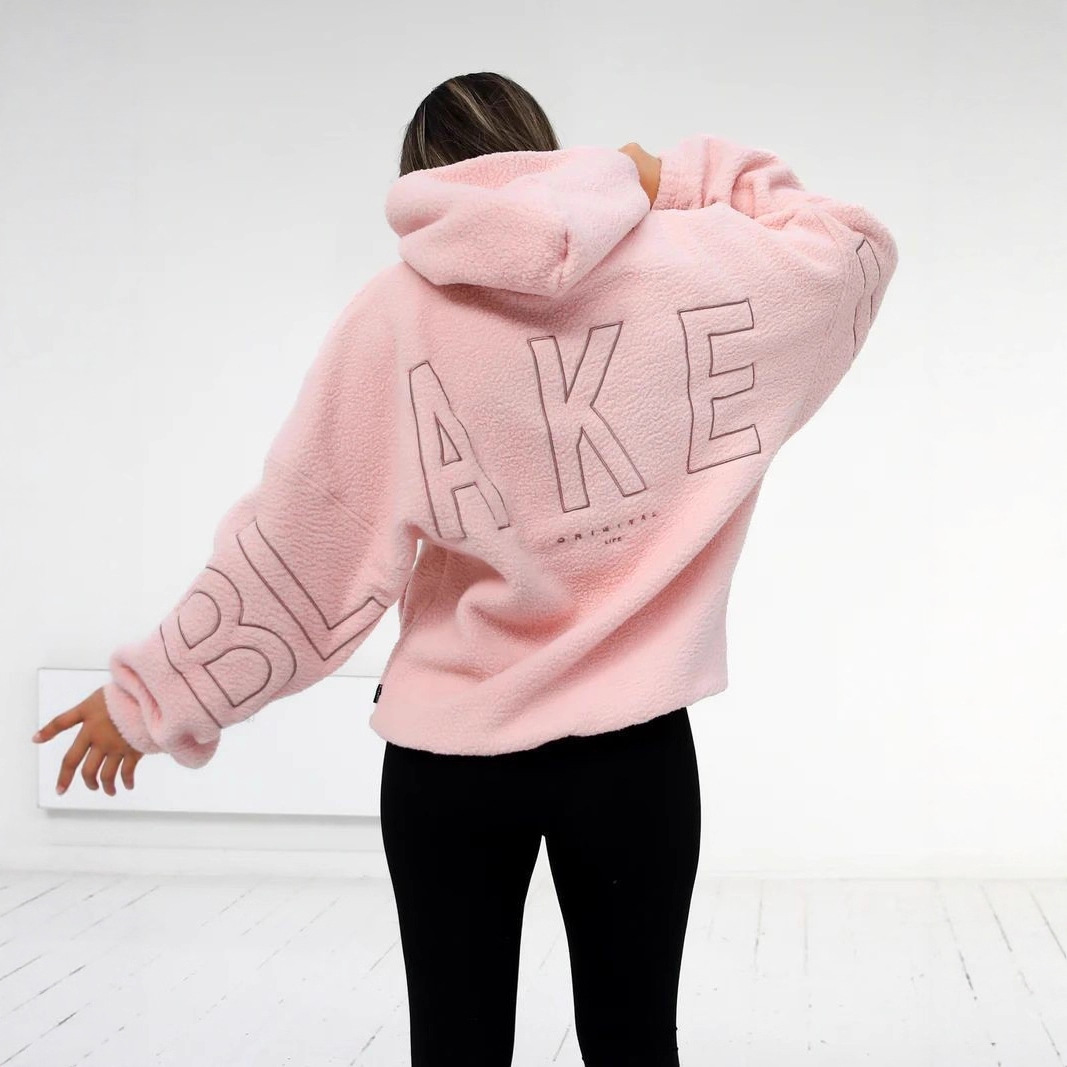 2025 European and American Cashmere Sweatshirt Women's Autumn and Winter Loose Pullover Hooded Top Cross-Border Women's Clothing Export Wholesale Factory