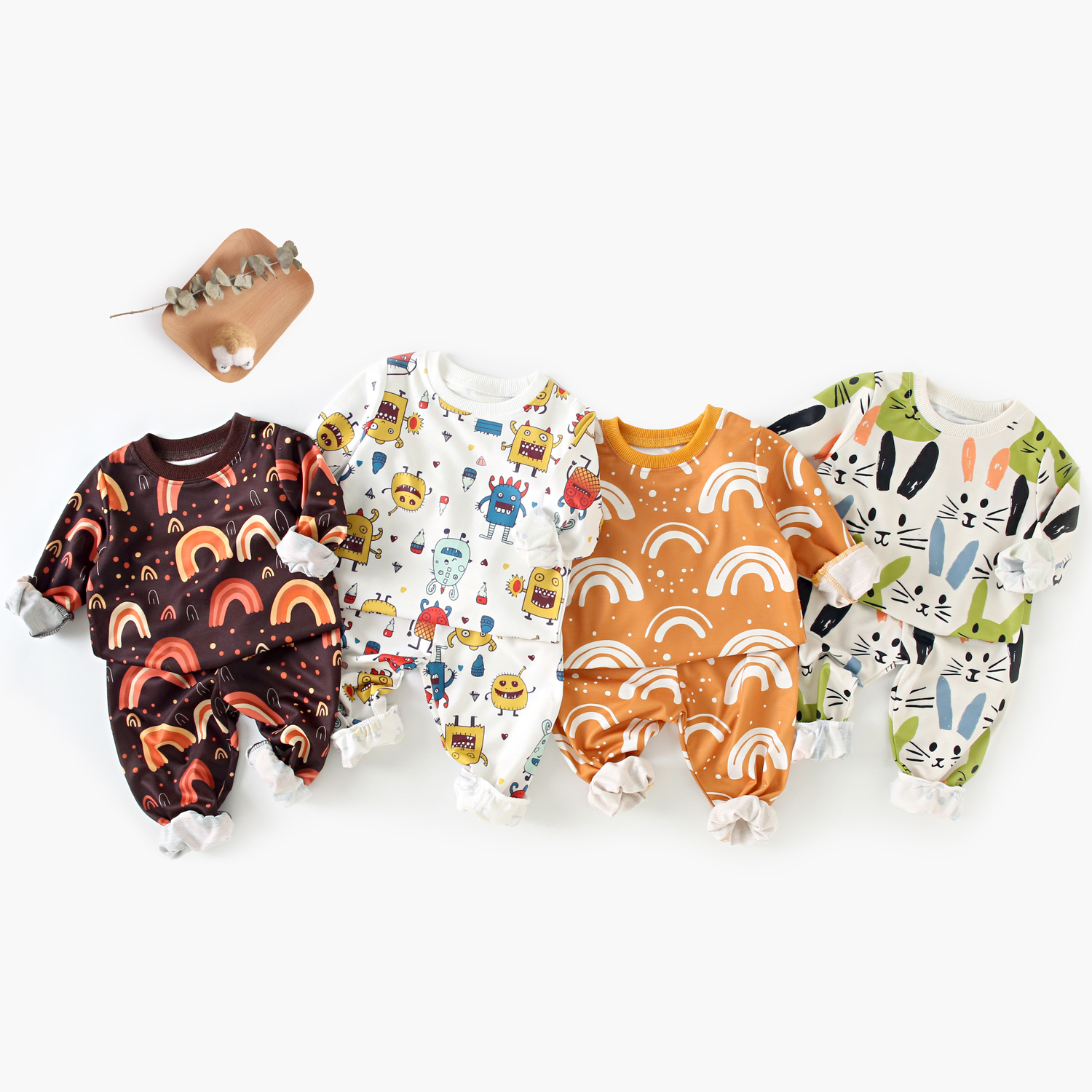 Autumn demi-season cartoon children's set for men and women girl's
