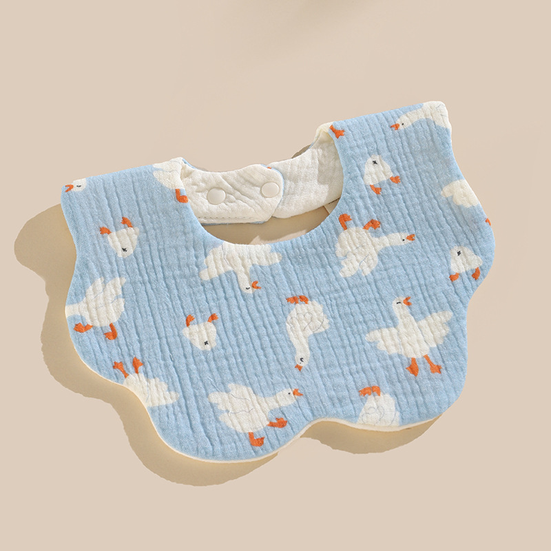 Babero para bebé tipo a babero redondo de seis capas para niños dibujos animados recién nacido algodón puro primavera y verano