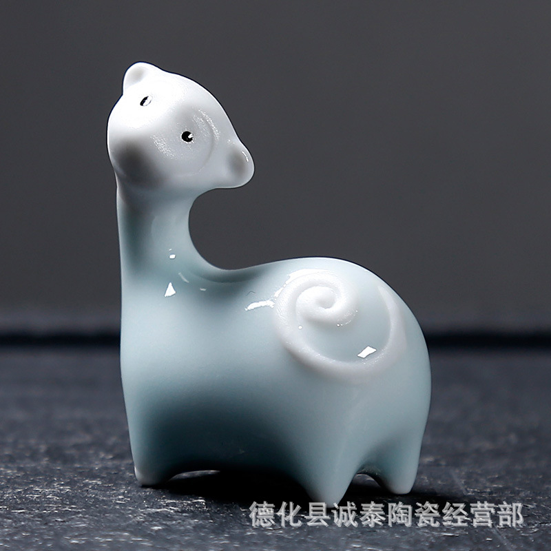 12生肖の陶磁器の置物のミニのかわいい開片は12年の相の動物の小さいお茶を養うことができます。