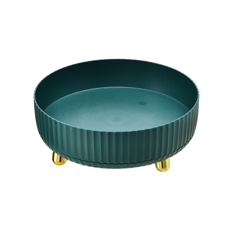 Caja de almacenamiento de cosméticos simple bandeja de almacenamiento giratoria tocador productos para el cuidado de la piel engrosada escritorio estante de almacenamiento multifuncional