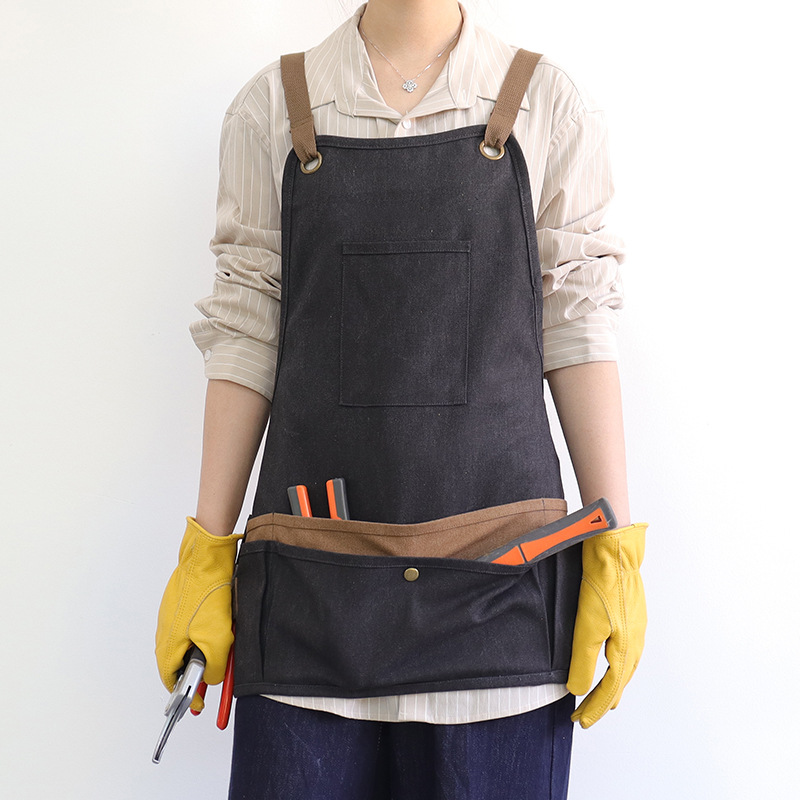 Nuevo delantal transfronterizo, artesanía impermeable, diseñador artesanal, ropa de trabajo retro, delantal de lona de cera al por mayor, personalizado