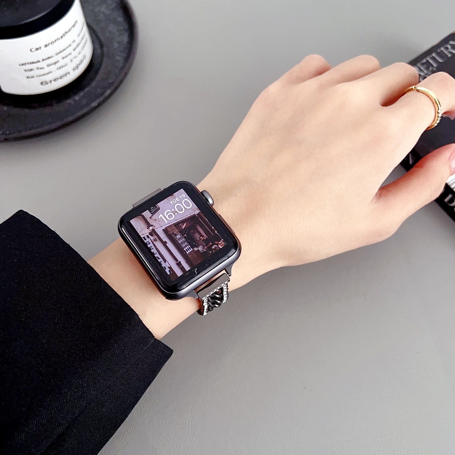 watch strap watch double row diamond denim chain metal strap_voghion.com