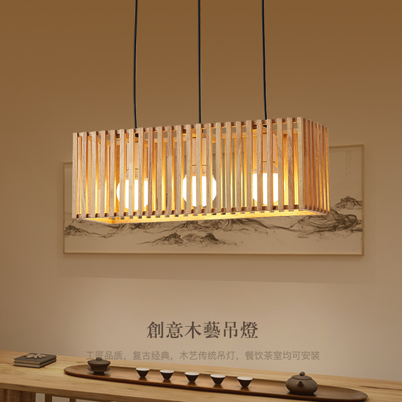 Lámpara colgante de estilo chino del sudeste asiático, simple y única, para restaurante especializado en arte de bambú tatami japonés, iluminación de casa de campo, barra de bar, sala de estudio