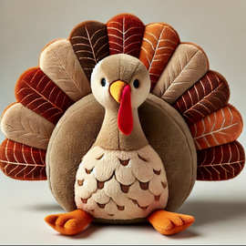 跨境新品感恩节火鸡毛绒公仔玩偶图片款动物熊短毛绒感恩节