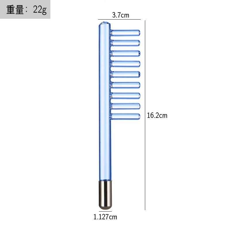 Instrumento de electroterapia de alta frecuencia accesorios de instrumentos de belleza luz roja luz púrpura luz azul electroterapia varilla electroterapia peine tubo de vidrio accesorios