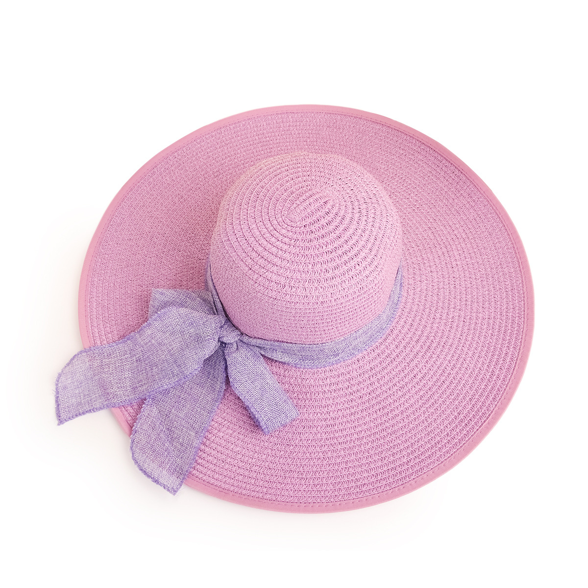 Nihaojewelry Fashion Solid Color Big Eaves Sunshadebowknot Straw Hat Wholesale display picture 15