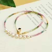 Aiyu Natural Rainbow турмалиновое ожерелье пресноводная жемчужная цепочка ключицы моды ювелирных изделий от имени AY4042512