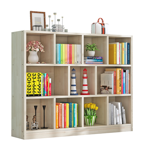 OD59 all solid wood bookcase bookshelf balcony bay window cabinet floor cabinet low cabinet fir pine cabinet grid cabinet can be customized