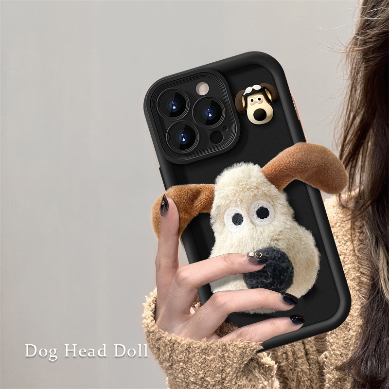 Cute 3d Cartoon Plush Dog Phone Case For Iphone Models_voghion.com