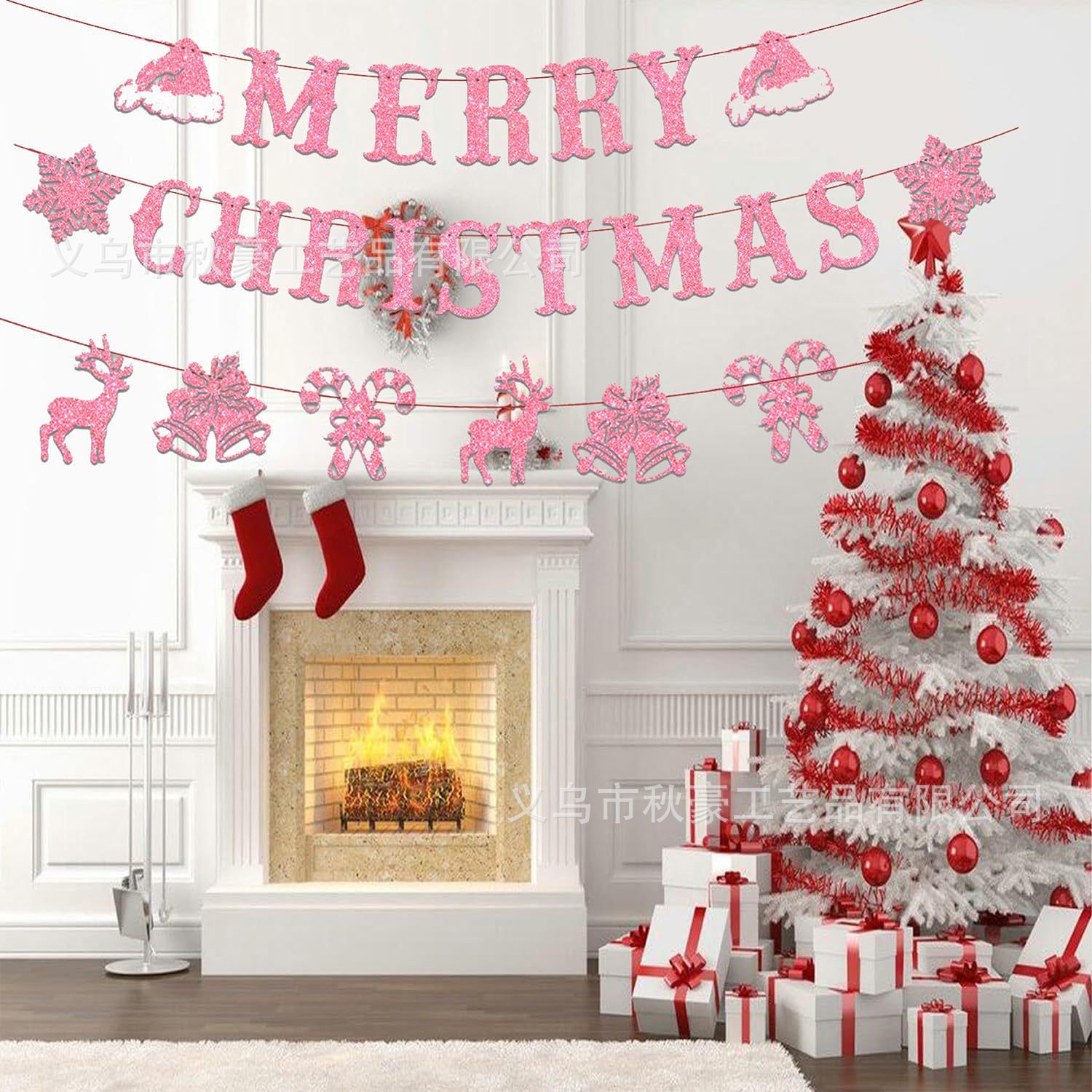 Bandera de la bandera de la bandera de la decoración de la fiesta de invierno de invierno de la bandera de la decoración de la fiesta feliz de la Navidad suministros de decoración