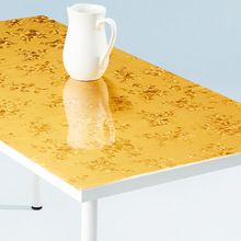金色软玻璃餐桌垫茶几垫欧式长方形防水防油免洗桌布轻奢网红