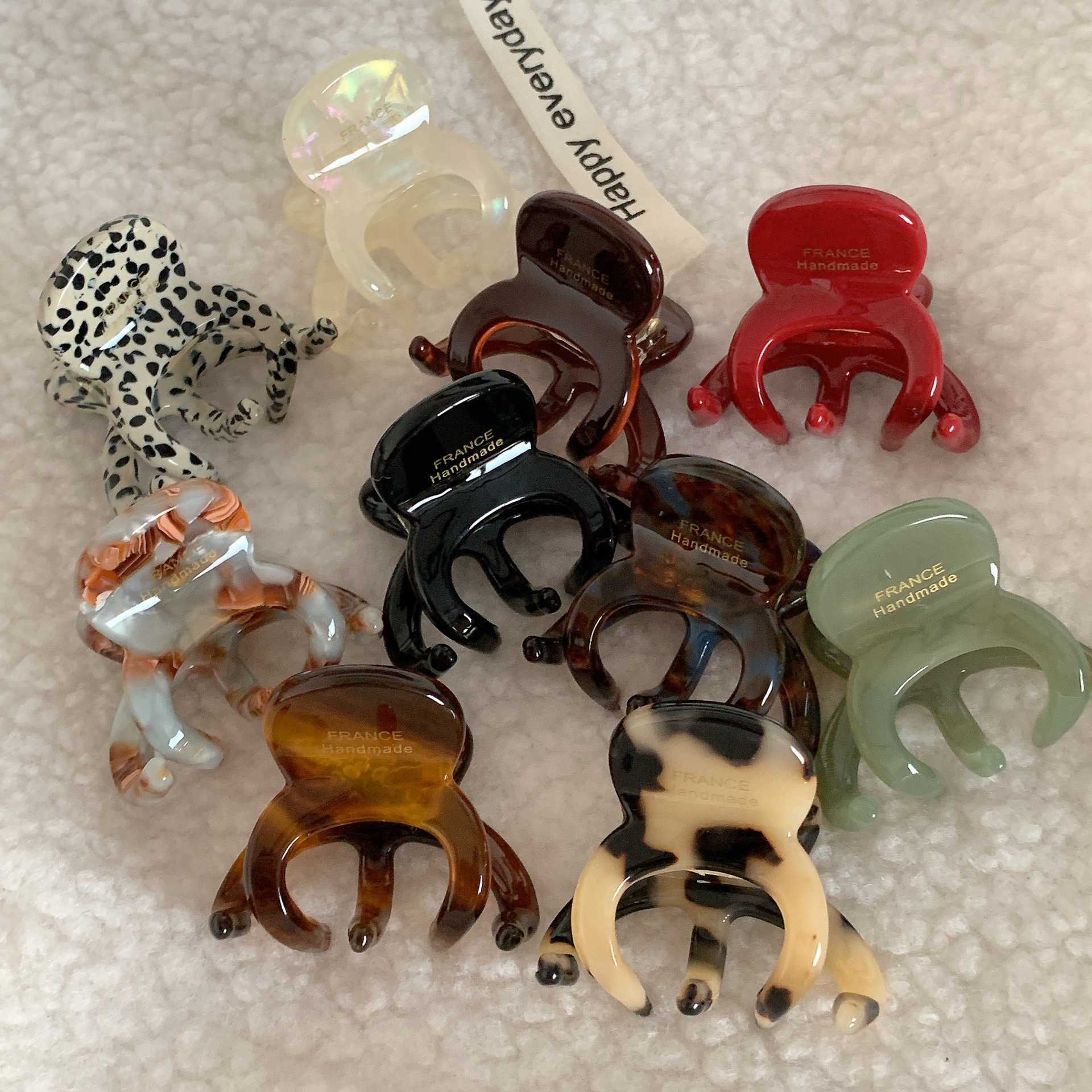 South Korea ins retro red octopus medium grip France gold standard high-grade chocolate thickened hair grip hairpin