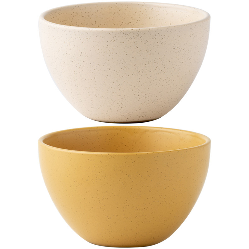 Cuencos de arroz de 4.5 pulgadas de alto valor nominal de sésamo, cuencos de arroz de cerámica domésticos, exportación transfronteriza