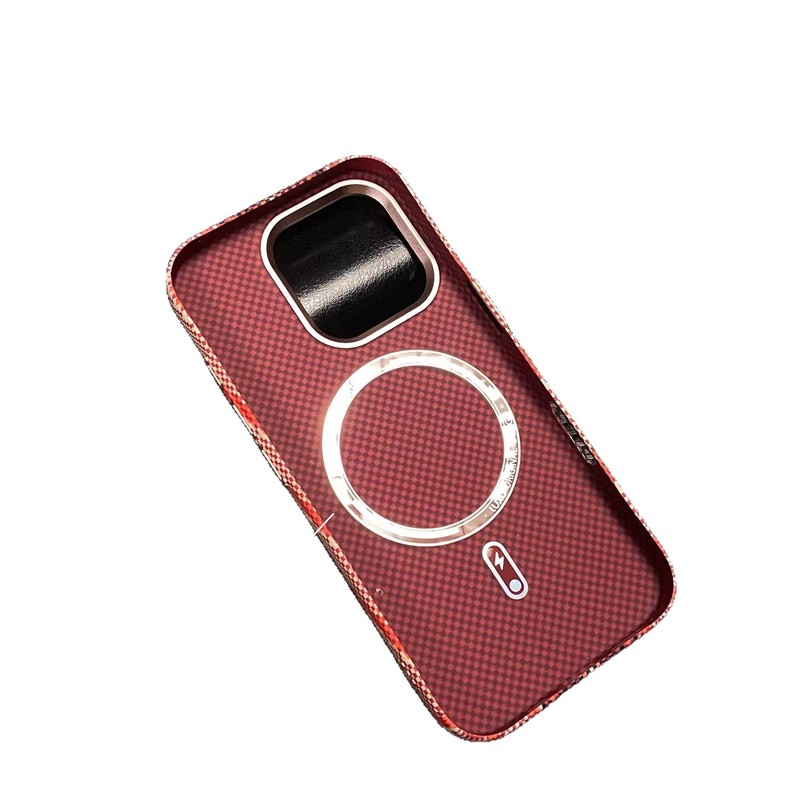 适用iPhone17PROMAX凯夫拉纹理磁吸手机壳苹果16超薄PC防摔保护套|undefined