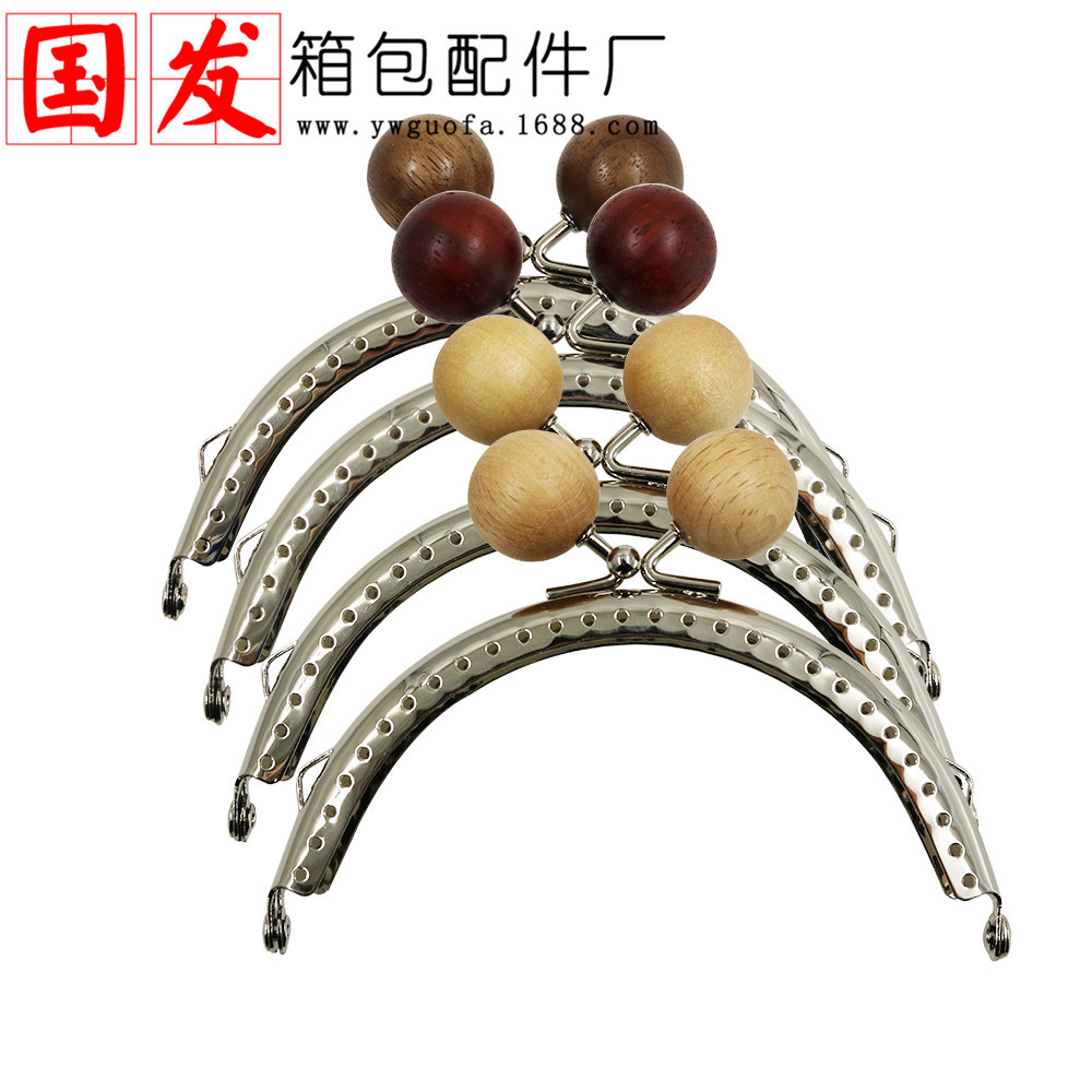 10.5CM orejas semicirculares de madera brillante oro al por mayor 20MM cabeza de perlas de madera 4 colores opcionales [plata]