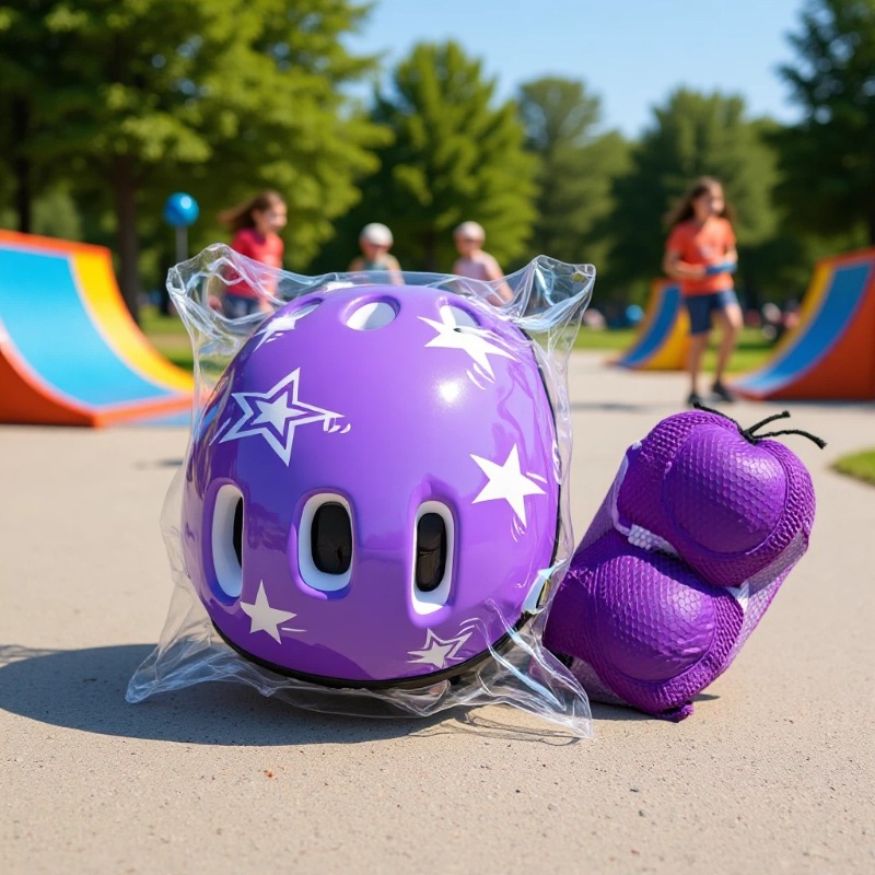 Children's Roller Skating Helmet Protective Gear 7-piece Skateboard Kidsren's Balance Car Thickeneded Knee Pads Roller Skates Protective Gear Set