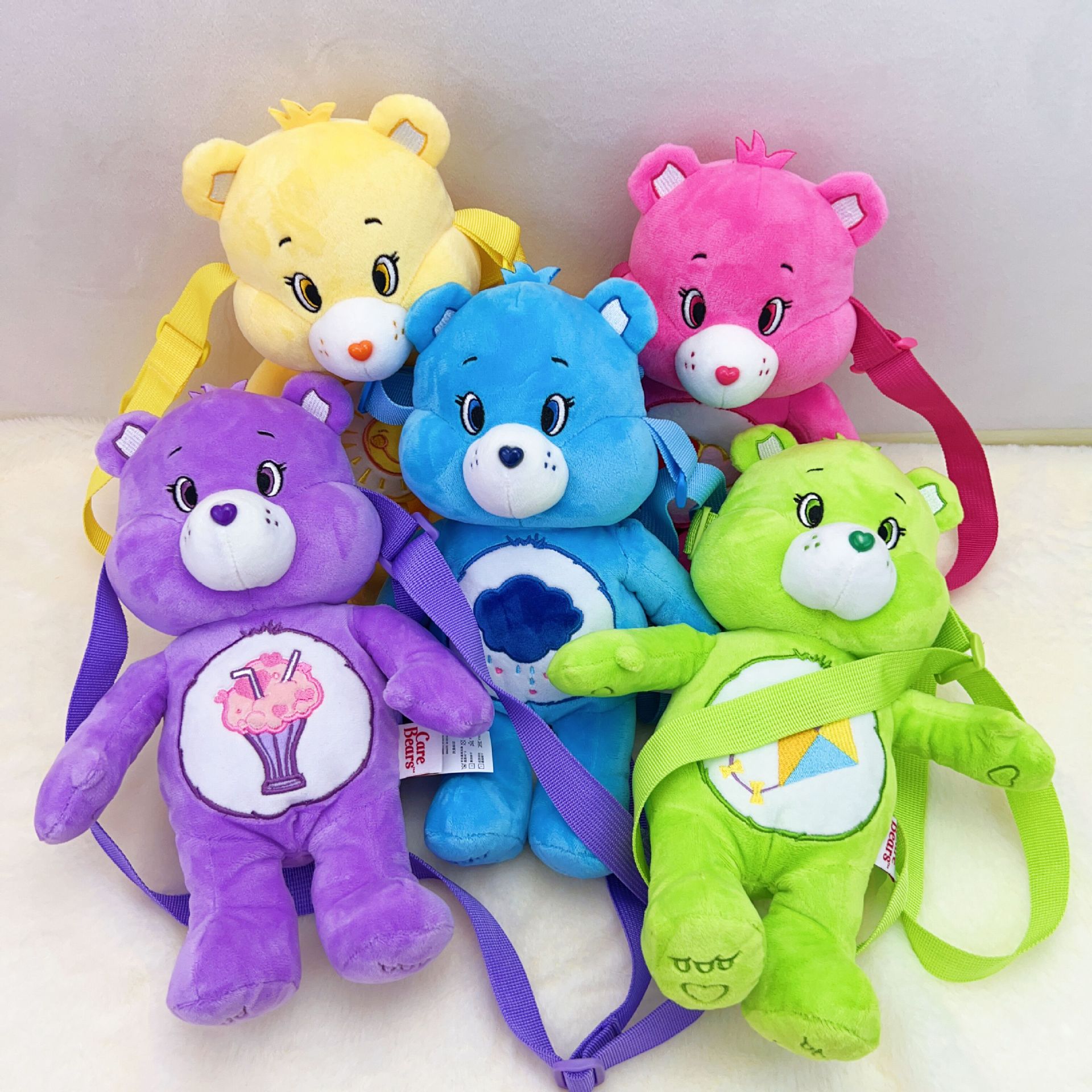 官方授权爱心熊毛绒玩具carebears玩偶娃娃包包小熊公仔单件背包