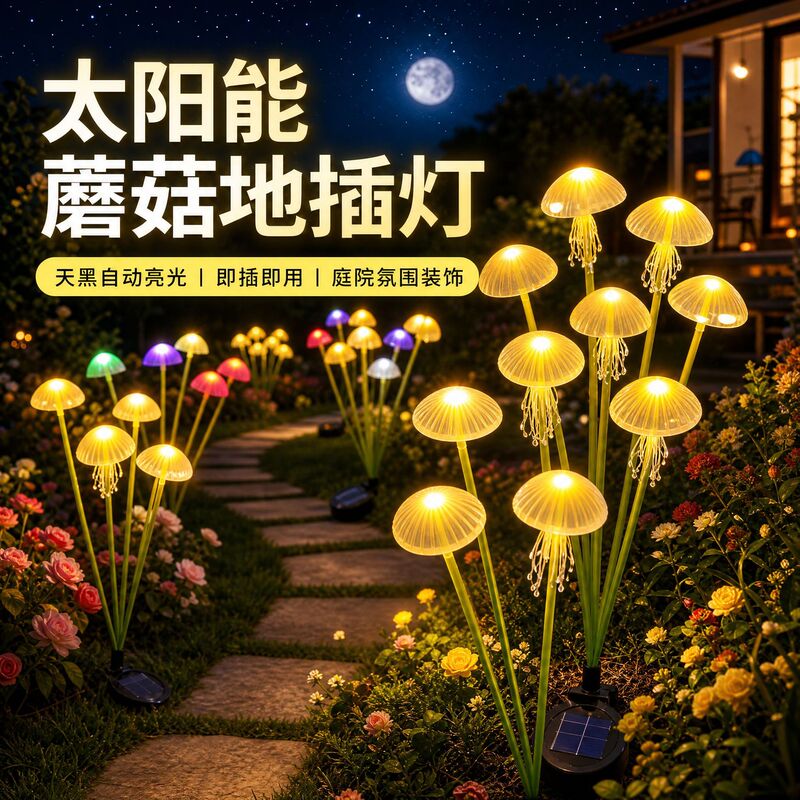 Cross-Border Led Solar Mushroom Garden Lights, Cross-Border Hot-Selling Jellyfish Decorative Ground Lights, Outdoor Ambiance Lights for Lawns Cross-Border Led Solar Mushroom Garden Lights, Cross-Border Hot-Selling Jellyfish Decorative Ground Lights, Outdoor Ambiance Lights for Lawns