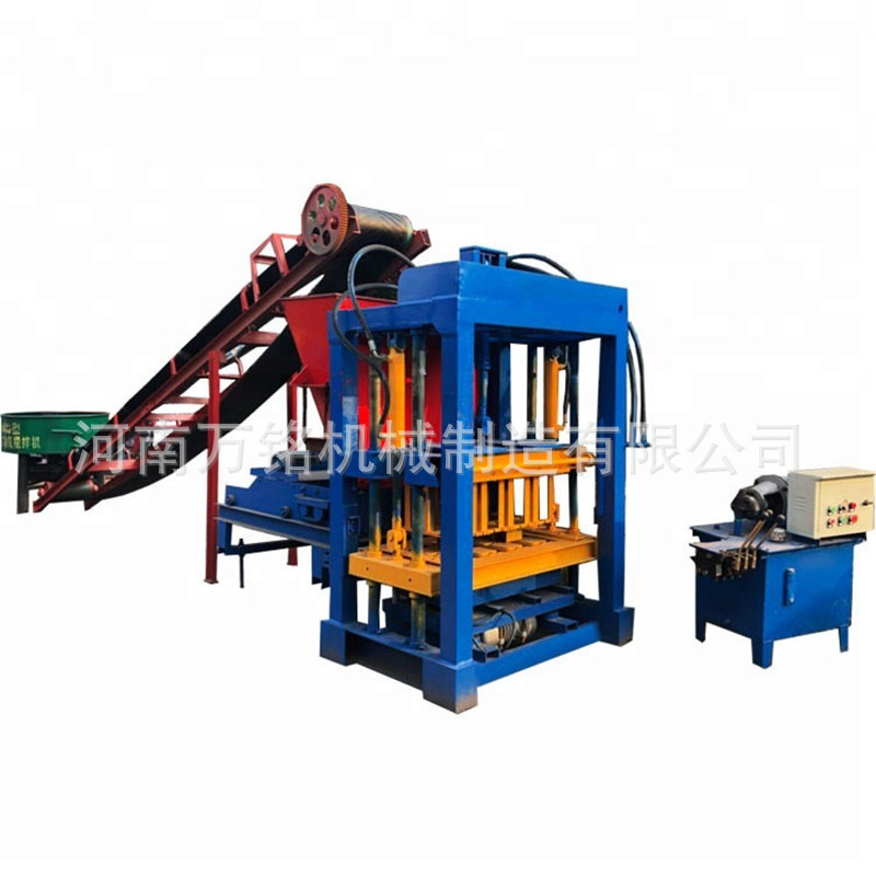 Exportación de Asia central y semiautomática máquina de formación de bloques huecos pequeña máquina de ladrillo de cemento sin quemar máquina de ladrillo de residuos de construcción