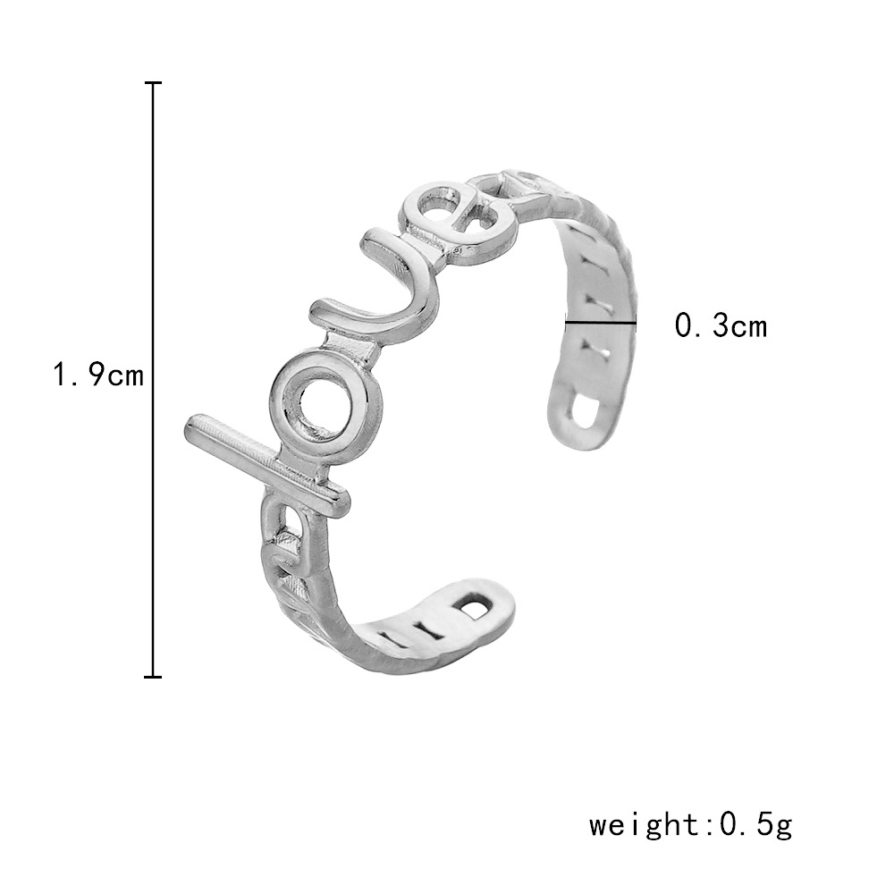 6g Weight Open Ring Classification Adjustable Ring Size 1 Piece Quantity Daily Occasion Stainless Steel Material Star, Heart Shape Pattern Women'S Gender Plating Design Simple Style Style Simple Style Star Heart Shape Stainless Steel Plating Open Ring 1 Piece 14