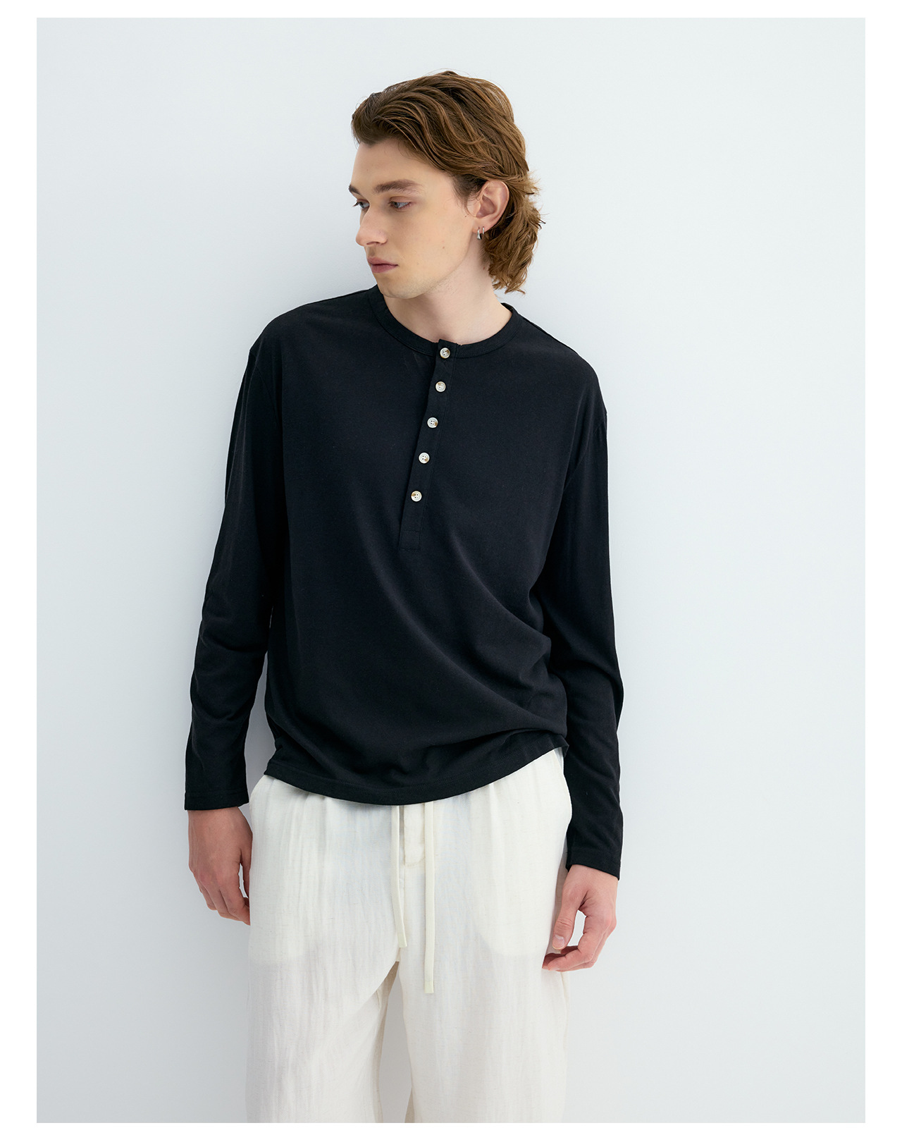 UNF 250g Henry Neck Long-Sleeve Tee