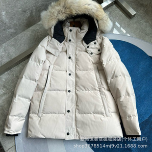 Wyndham Men's Parker Goose Jacket Cross-Border Hot Selling down Jacket Wolf Hair