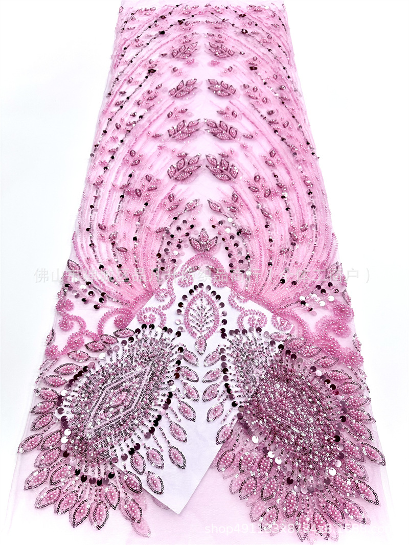 Moda alta francesa vestido de boda vestido de cena vestido de moda encaje tubo bordado tela