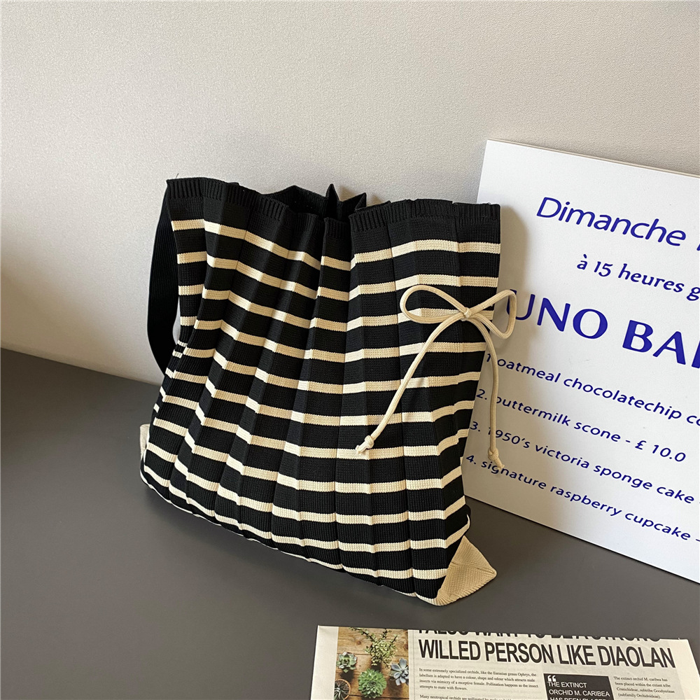 All Seasons Season Women'S Gender Women's Fashion Stripe Polyester Shopping Bags