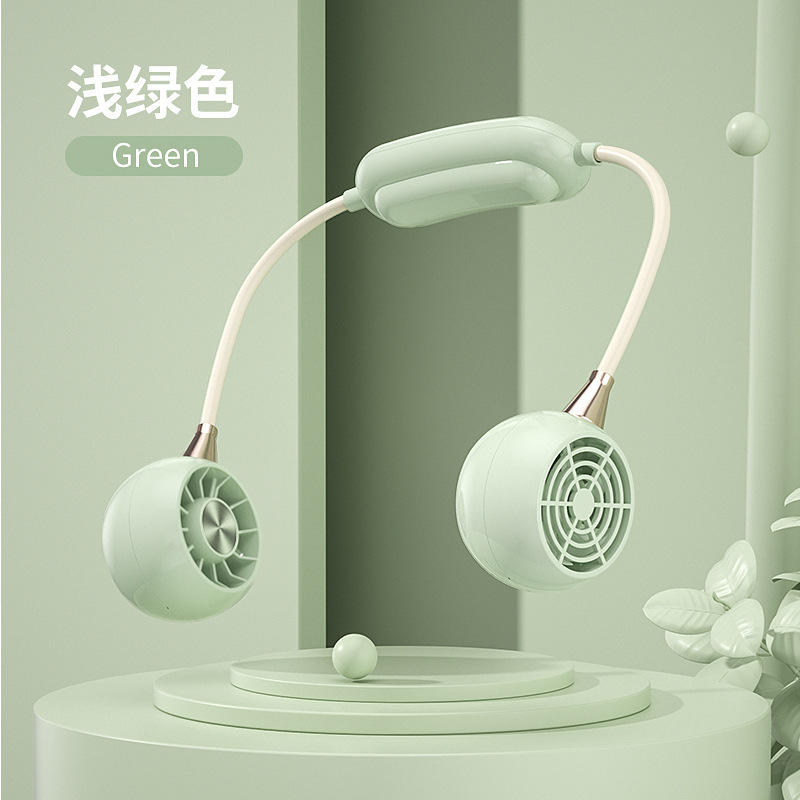新しい吊り首ファン漫画 USB 充電式アウトドアスポーツ怠惰なライトサウンド小型ファンポータブル屋外ギフト|undefined