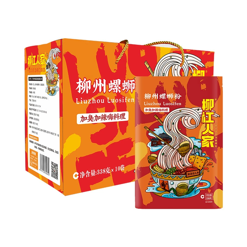 Liujiang Family 338 г * 10 упаковок подарочной коробки плюс пряный и вонючий порошок улитки Liuzhou Speciality Snail Powder поколение волос