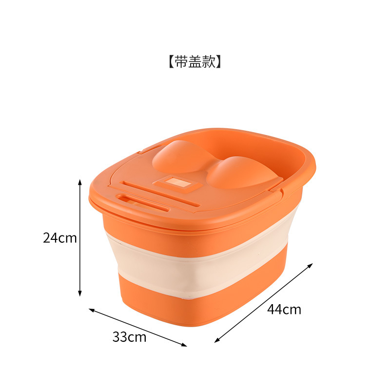 Cubo de baño de pies con cinturón plegable, baño de pies, baño de pies portátil que se puede almacenar, cubo de lavado de pies sobre la pantorrilla, cubo de alta profundidad, baño de pies