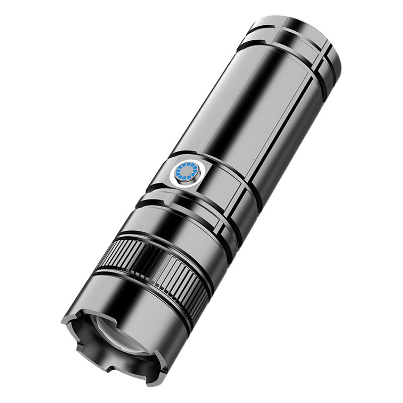 Nueva linterna táctica aleación de aluminio telescópica zoom linterna recargable acampar al aire libre linterna de iluminación