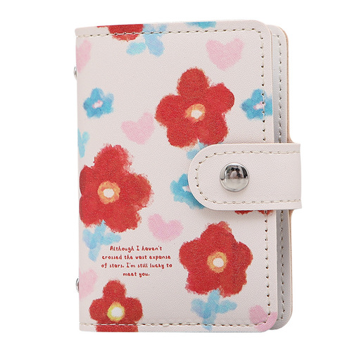 Flower color printed pattern card holder anti-degaussing 20 card slots credit document card holder large capacity document holder