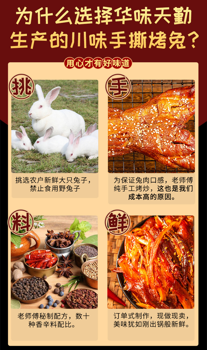 手撕烤兔四川香辣手撕兔麻辣兔肉成都特产兔腿兔头冷吃兔厂家直销-阿里巴巴