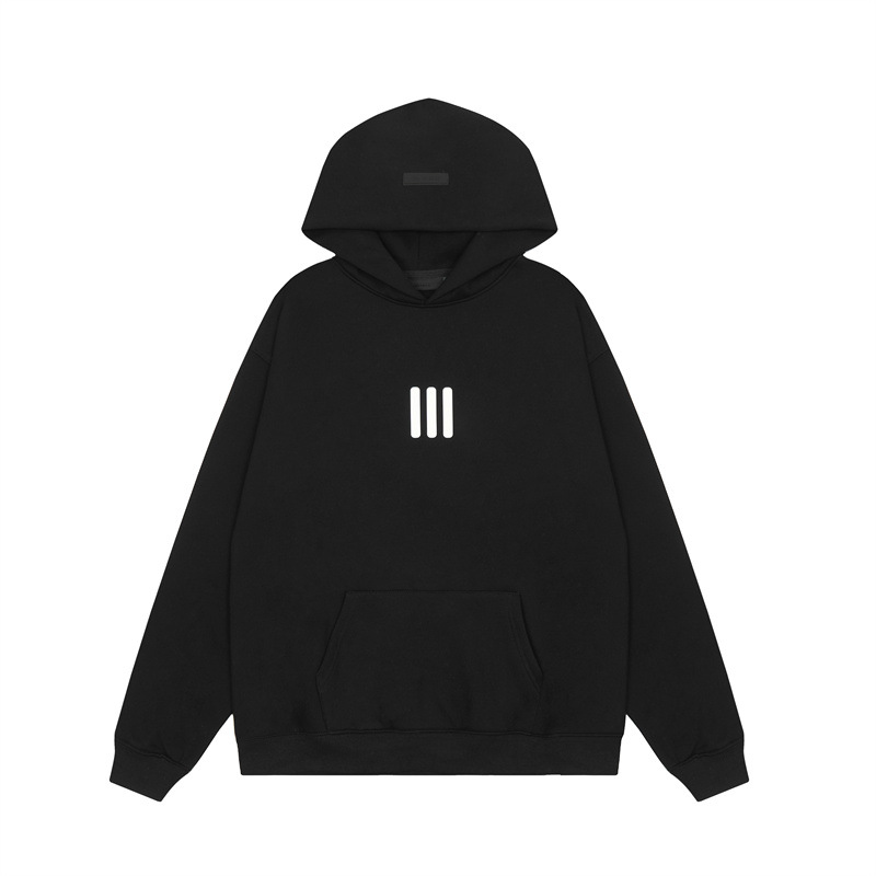 FOG ESSENTIALS letras de silicona estereoscópica hombres y mujeres americanos camisa con sudadera con sudadera con sudadera image 47