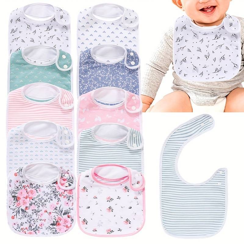 5 piezas de algodón baby bib toallas de saliva alimentación de tres capas de diseño de tela inferior impermeable Amazon explosión transfronteriza