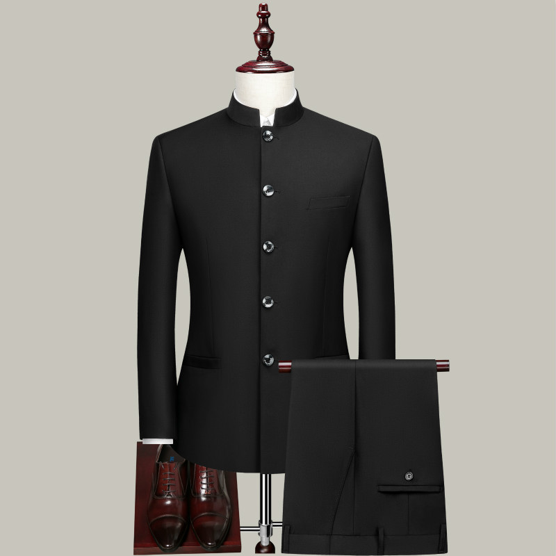 Zhongshan Suit Men's Youth Slim-fit Collar Suit Wedding Dress Banquet Zhongshan Suit Men's Youth Slim-fit Collar Suit Wedding Dress Banquet