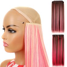 欧美假发片女 新款漂染色鱼线直发帘一片式彩色化纤卡子发发片