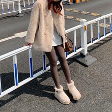 【】东北厚底雪地靴女羊皮毛一体2025新款冬加绒加厚短筒靴