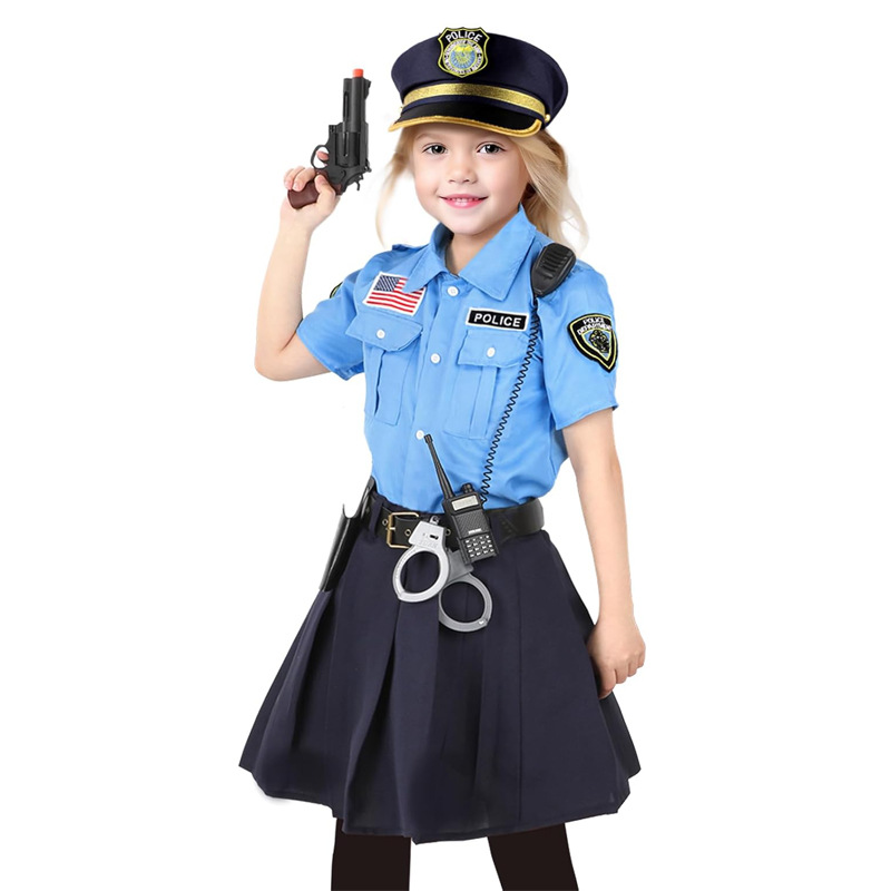 Traje de policía de cosplay para niños de Halloween Traje de Halloween Fiesta de baile Juego de roles Traje de policía para niños