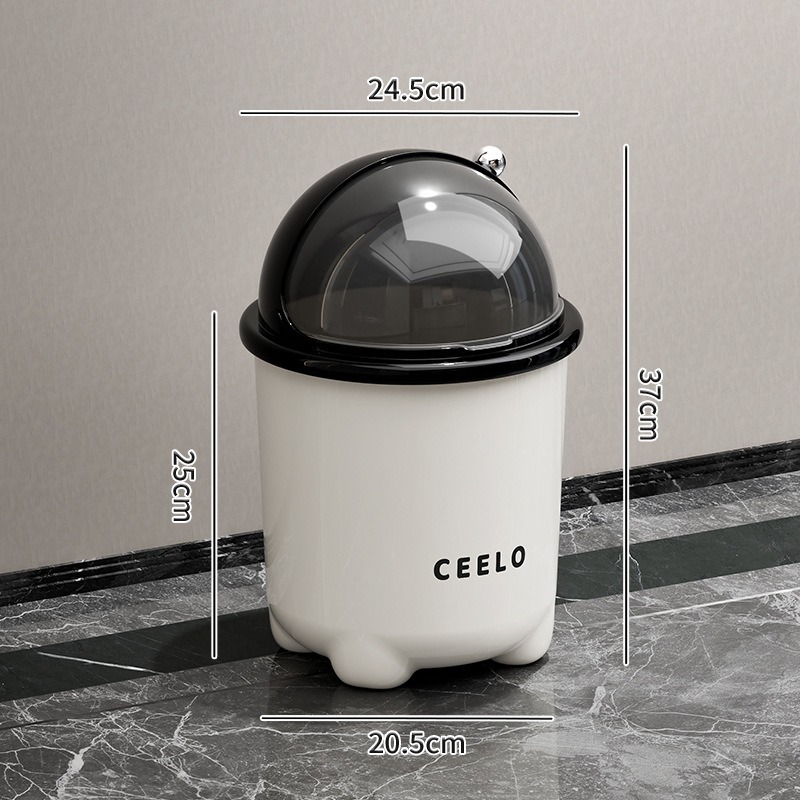 Cubo de basura con tapa a presión de plástico para el hogar image 15