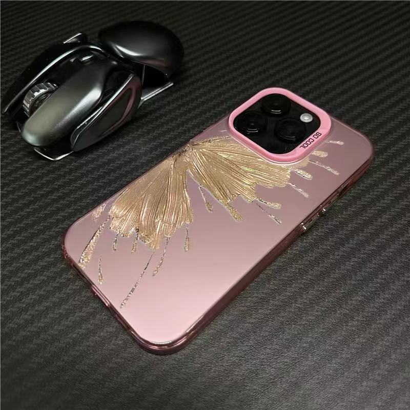 Nueva mariposa dorada para iPhone 16 funda para teléfono móvil Apple 15promax/14 anti-caída 13pro12 personalidad 11